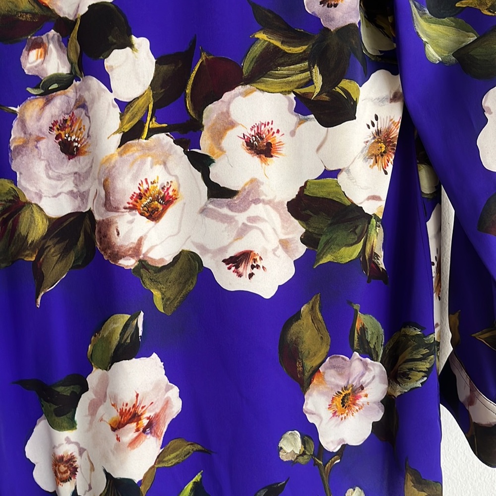 Dolce & Gabbana Dolce Gabbana Floral Silk Blouse Women Multicolor Tops 42 - Picture 7 of 10